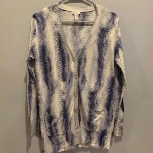 Tie-Dye Button-Up Women's Sweater - Picture 1 of 2